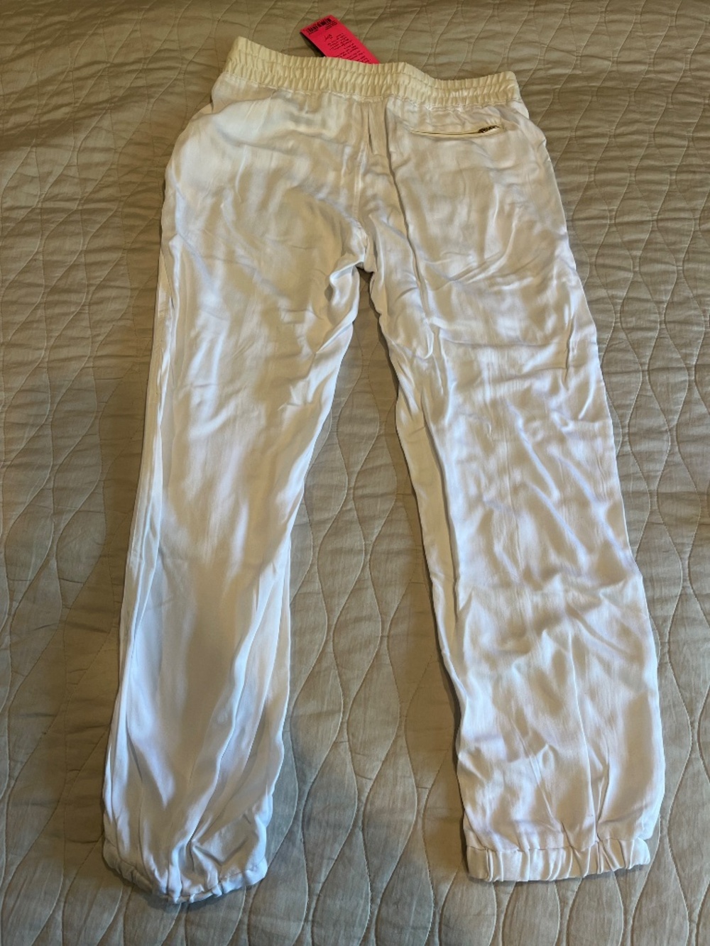NEW Betsey Johnson White Joggers with Gold Details; Size S - Picture 3 of 6